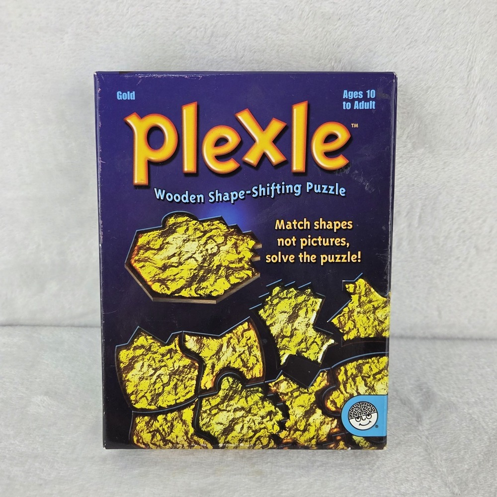 MindWare Plexle Gold Wooden Shape Shifting Puzzle 2008 Complete Vintage